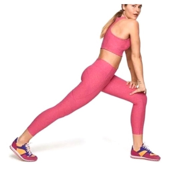Outdoor Voices Pink Flamingo Color 7/8 Length Workout Tights Leggings - Picture 2 of 10